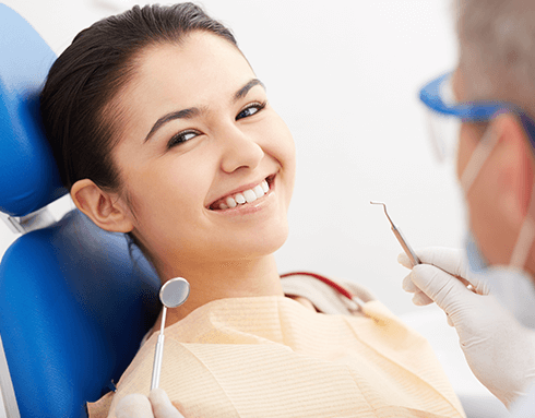 woman at the dentist